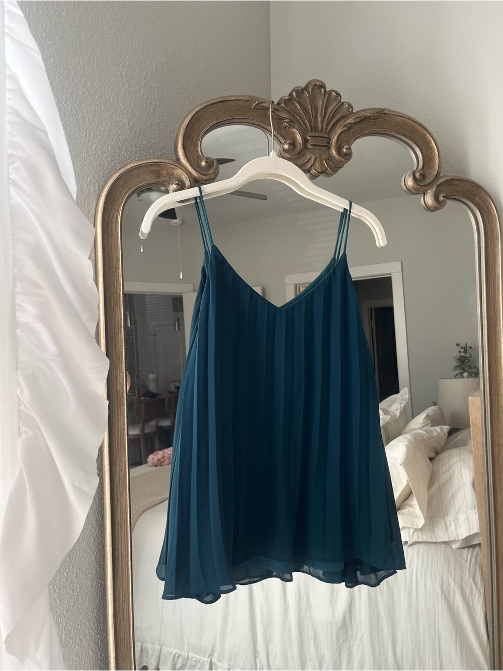 She + Sky Teal Pleated Tank